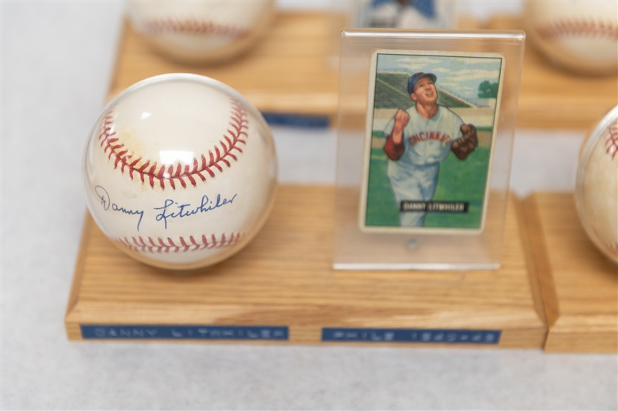 Lot of (7) Single Signed Baseballs (Mostly Washington Senators Players) & Accompanying 1949-1951 Bowman Cards w. Frank Shea & Walt Masterson - JSA Auction Letter