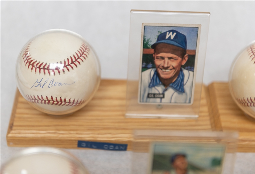 Lot of (7) Single Signed Baseballs (Mostly Washington Senators Players) & Accompanying 1949-1951 Bowman Cards w. Frank Shea & Walt Masterson - JSA Auction Letter