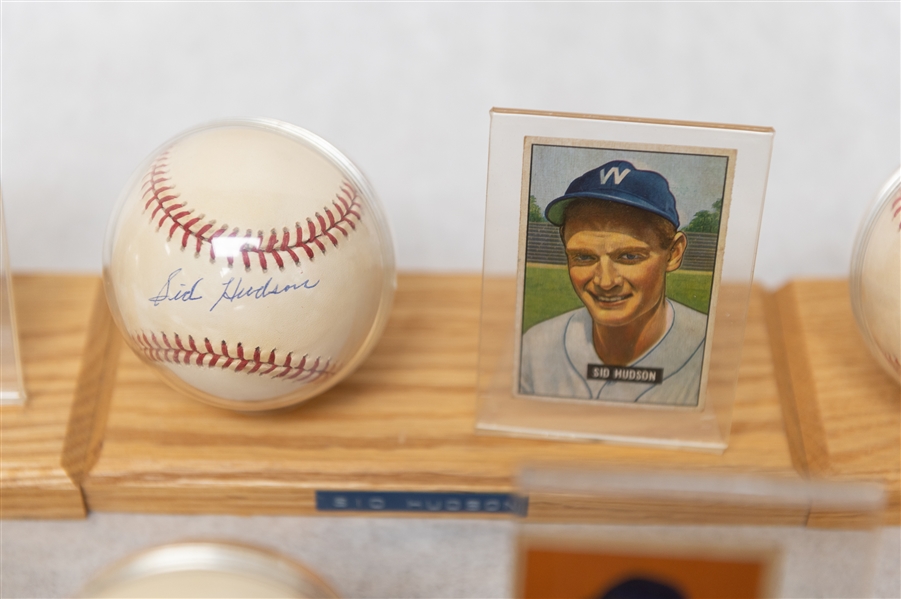 Lot of (7) Single Signed Baseballs (Mostly Washington Senators Players) & Accompanying 1949-1951 Bowman Cards w. Frank Shea & Walt Masterson - JSA Auction Letter