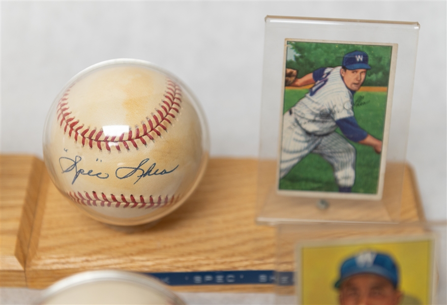 Lot of (7) Single Signed Baseballs (Mostly Washington Senators Players) & Accompanying 1949-1951 Bowman Cards w. Frank Shea & Walt Masterson - JSA Auction Letter