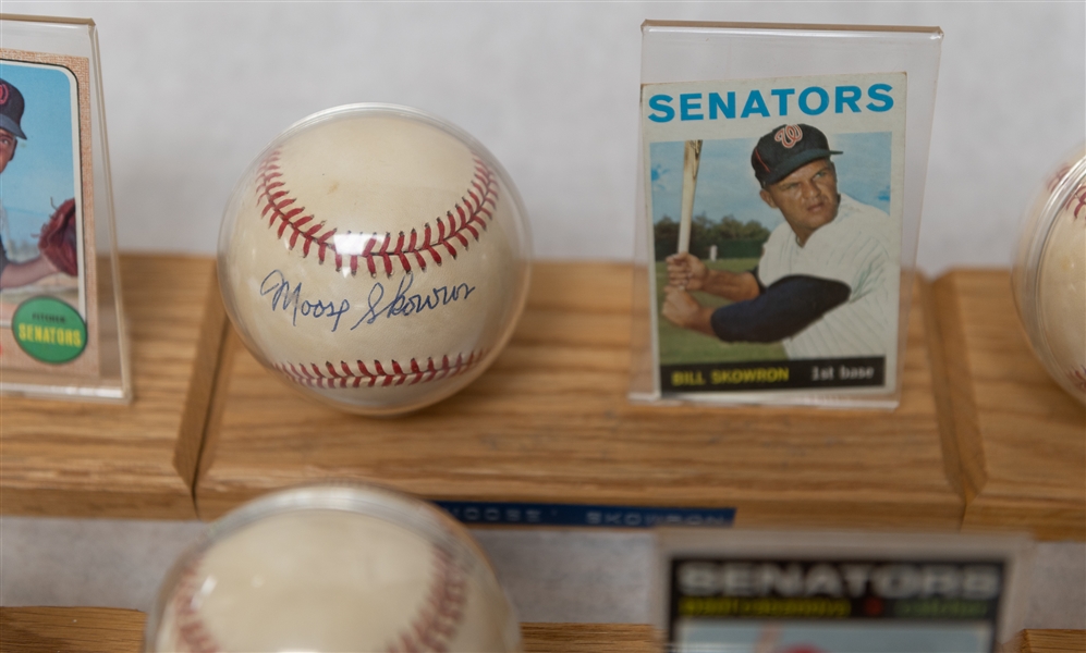 Lot of (7) Washington Senators Single Signed Baseballs & Baseball Card of Vintage Players w. Moose Skowron, Frank Howard, & 1952 Topps Jim Busby Card - JSA Auction Letter