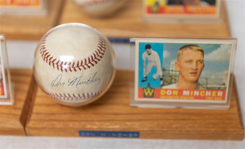 Lot of (7) Washington Senators Single Signed Baseballs & Baseball Card of Vintage Players - JSA Auction Letter