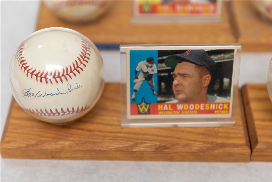 Lot of (7) Washington Senators Single Signed Baseballs & Baseball Card of Vintage Players - JSA Auction Letter