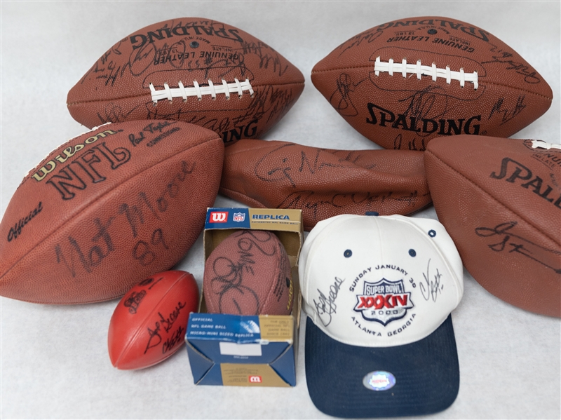 Lot of (8) Mostly Football Autographs w. Jerome Bettis and Joe Greene (JSA Auction Letter)