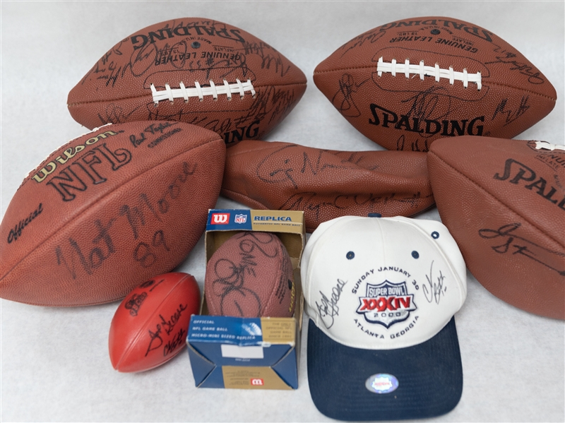Lot of (8) Mostly Football Autographs w. Jerome Bettis and Joe Greene (JSA Auction Letter)