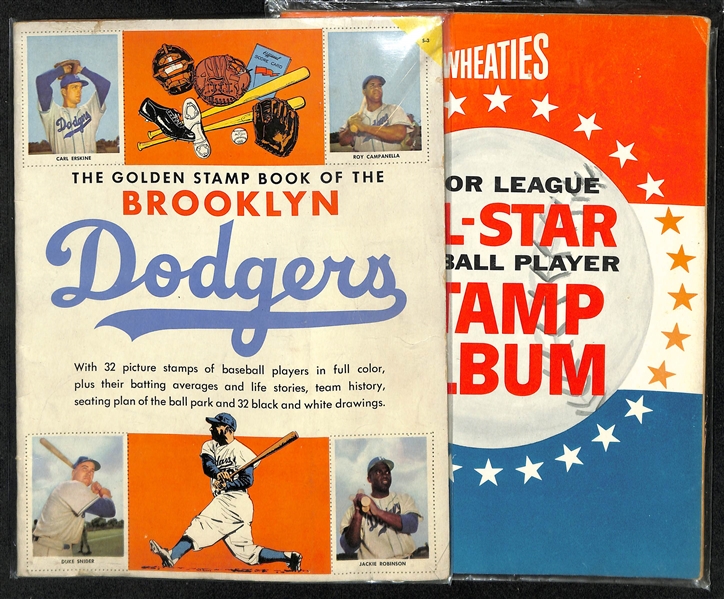 1955 Brooklyn Dodgers Golden Stamp Book w. Stamps Still Intact (Not Attached In Book)