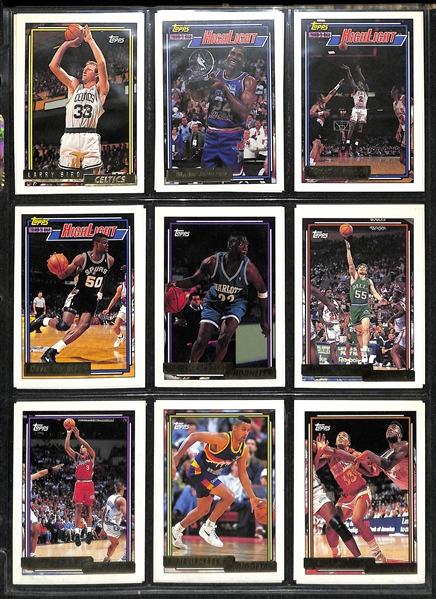 1992-93 Topps Series 1 Gold Basketball Set of 396 Cards w. Larry Bird & Magic Johnson