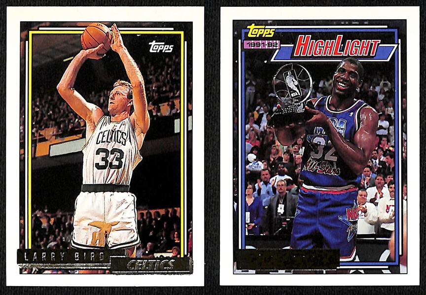 1992-93 Topps Series 1 Gold Basketball Set of 396 Cards w. Larry Bird & Magic Johnson