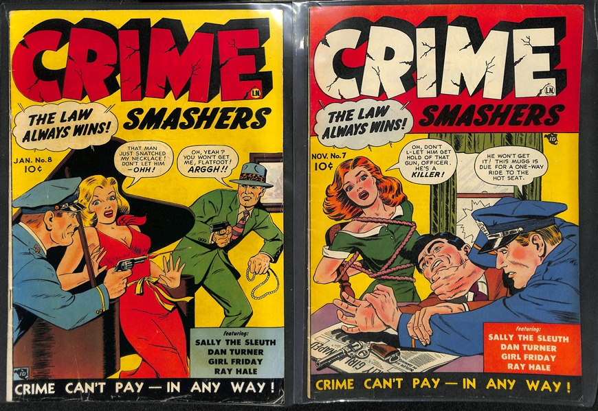 Lot of (2) 1951-1952 Crime Smashers (#7 & 8) Comic Books