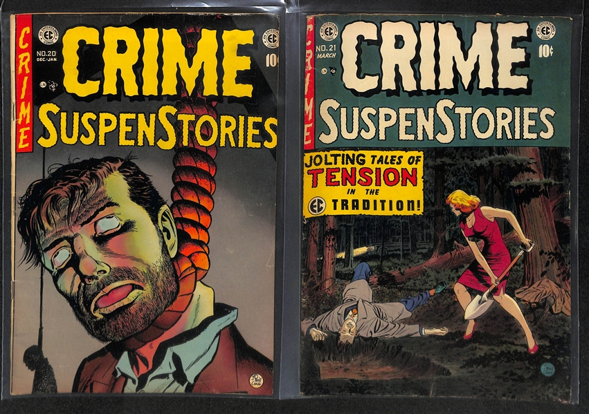 Lot of (4) 1953-1954 Crime SuspenStories (#18, 19, 20, & 21) Comic Books