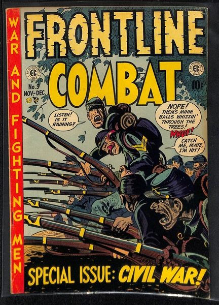 Lot of (3) 1952-1953 Frontline Combat (#9, 11, & 12) Comic Books