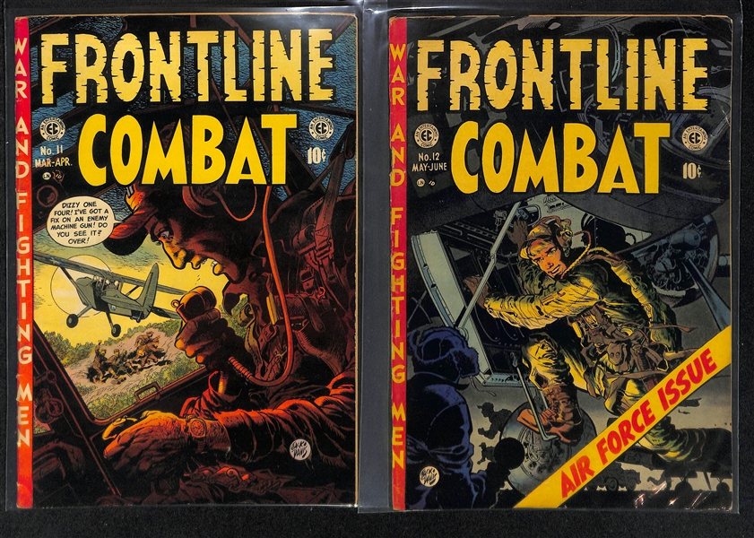 Lot of (3) 1952-1953 Frontline Combat (#9, 11, & 12) Comic Books