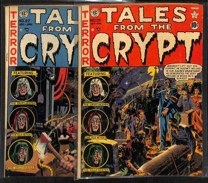 Lot of (2) 1951-1952 Tales from the Crypt (#26 & 27) Comic Books