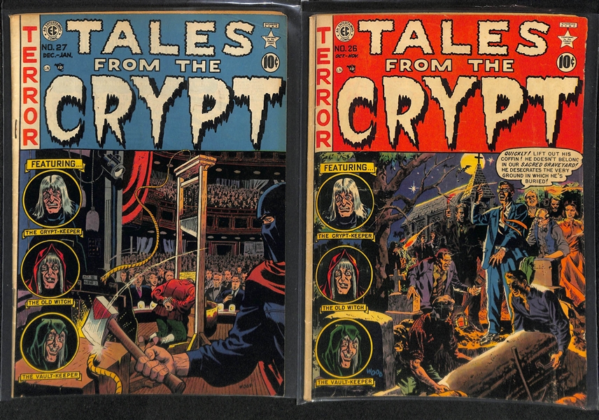 Lot of (2) 1951-1952 Tales from the Crypt (#26 & 27) Comic Books