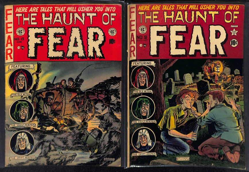 Lot of (2) 1951-1952 The Haunt of Fear (#9 & 13) Comic Books