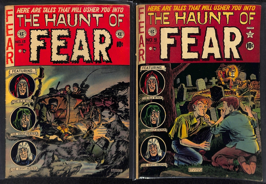 Lot of (2) 1951-1952 The Haunt of Fear (#9 & 13) Comic Books
