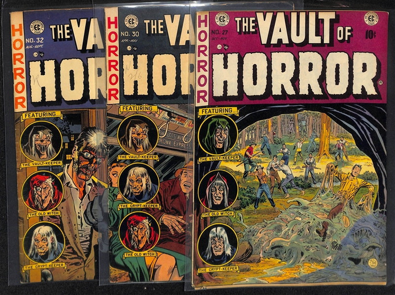 Lot of (3) 1952-1953 The Vault of Horror (#27, 30 & 32) Comic Books