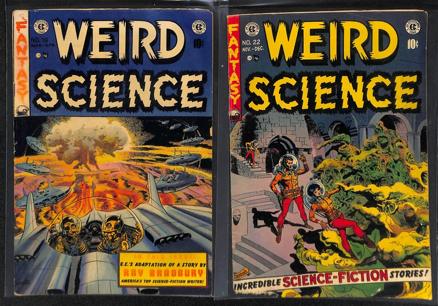 Lot of (3) Comics - 1953 Weird Fantasy #20 and 1952-53 Weird Science (#18 & 22)