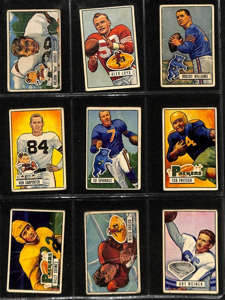 Lot of (30) 1950-1961 Football Cards (Mostly Bowman) w. 1955 Bowman Frank Gifford