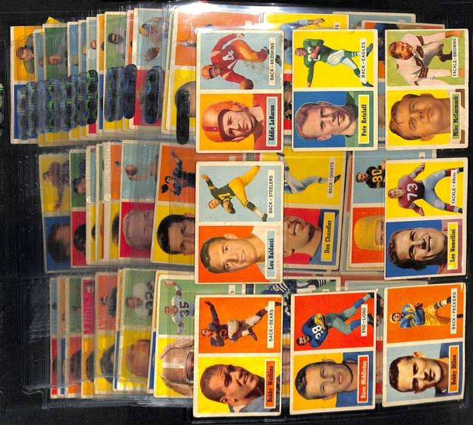 Lot of (93) 1957 Topps Football Cards w. Blanda & Layne