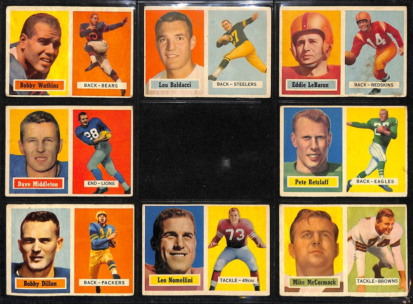 Lot of (93) 1957 Topps Football Cards w. Blanda & Layne