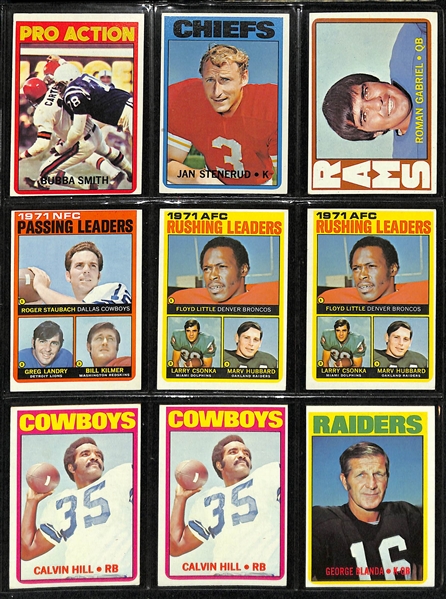 Lot of (242) Assorted 1972 Topps Football Cards w. Terry Bradshaw