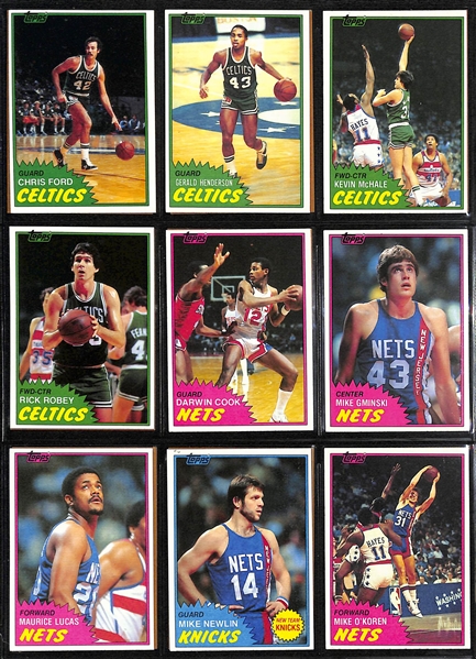 1981-82 Topps Basketball Complete Set of 198 Cards w. Larry Bird & Magic Johnson 2nd Year Cards