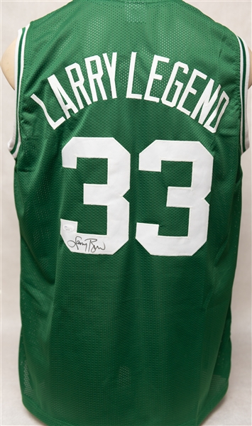 Larry Bird Signed Larry Legend Boston Celtics Style Jersey (JSA COA)