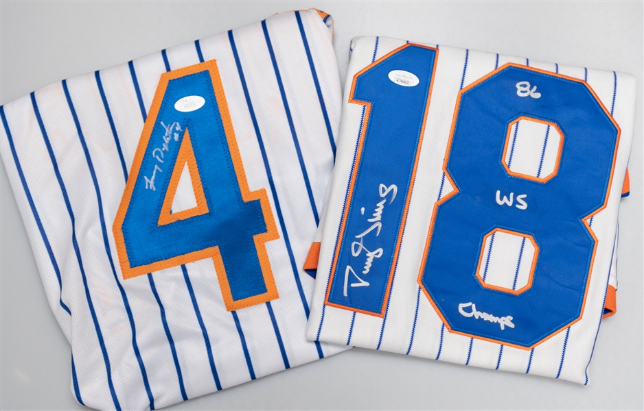 Lenny Dykstra & Darryl Strawberry Signed NY Mets Jerseys (Both JSA COA Stickers)