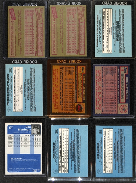 Lot of (67) Baseball Rookie Cards from 1983-1989 w. (3) 1985 Fleer Roger Clemens Cards