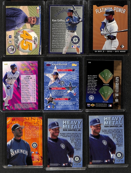 Lot of (77) Ken Griffey Jr Cards from 1989-2006 w. 1989 Fleer Rookie Card 