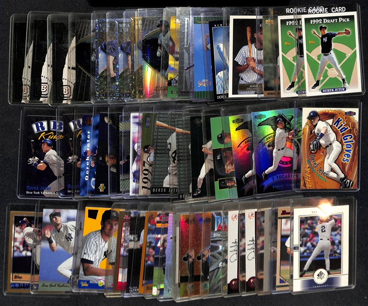 Lot of (48) Derek Jeter Cards from 1993-20 w. (2) Topps 1993 Rookie Cards & 1993 Upper Deck Rookie