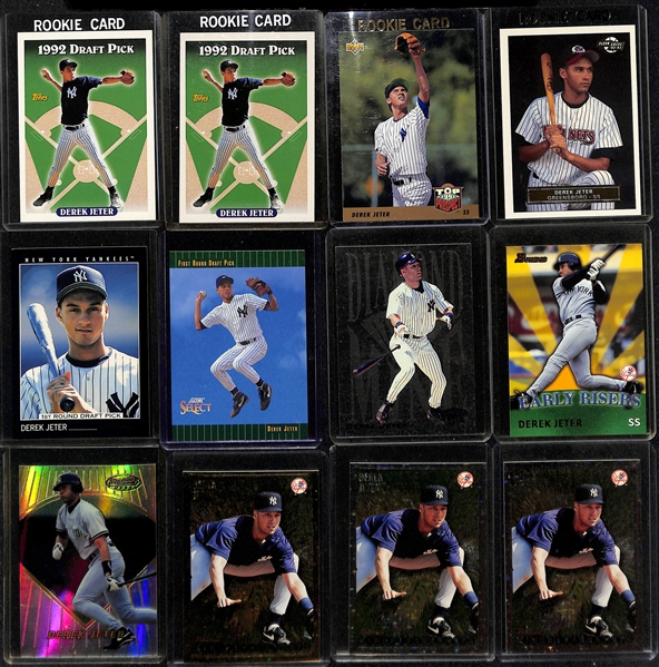 Lot of (48) Derek Jeter Cards from 1993-20 w. (2) Topps 1993 Rookie Cards & 1993 Upper Deck Rookie