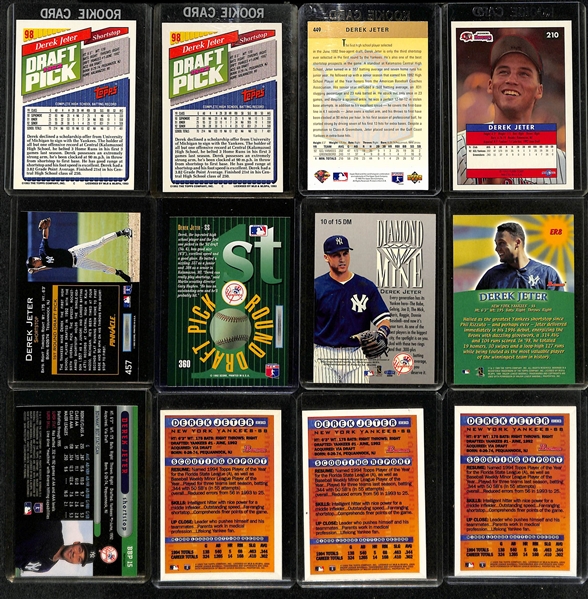 Lot of (48) Derek Jeter Cards from 1993-20 w. (2) Topps 1993 Rookie Cards & 1993 Upper Deck Rookie