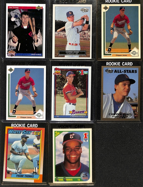 Lot of (150+) Baseball Rookie Cards from 1983-1997 w. (2) 1990 Leaf Frank Thomas Cards