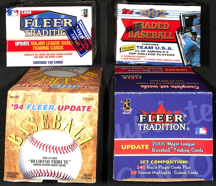 Lot of (10) Traded, Rookie & Update Baseball Sets by Topps/Fleer/Bowman w. (2) 2000 Topps Traded & Rookies Sets