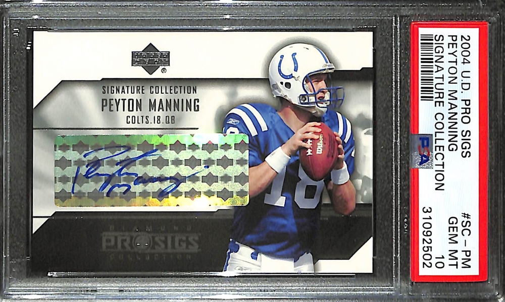 2004 UD Pro Sigs Peyton Manning Autograph Card Graded PSA 10 Gem Mint