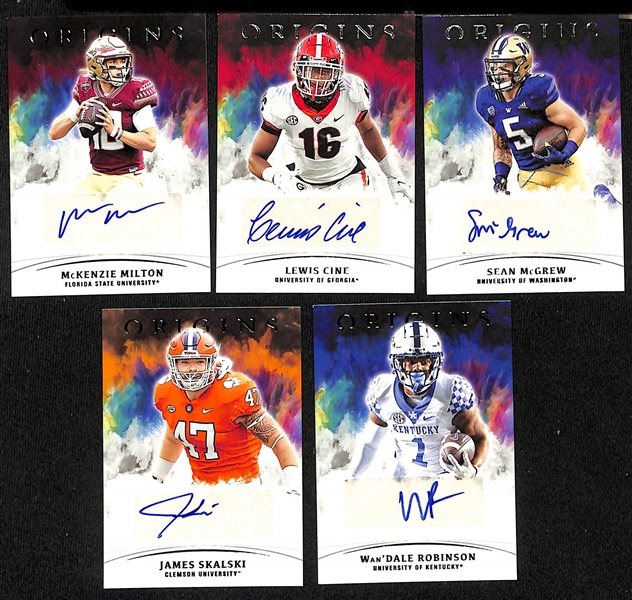 Lot of (12) 2022 Panini Chronicles Draft Picks Football Autographs Rookies w. Thibodeaux and Howell
