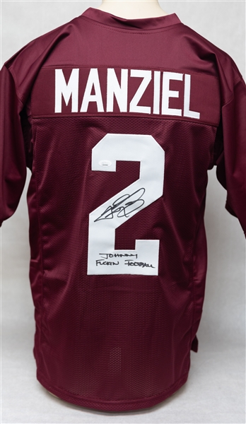 Lot of (3) Autographed College Football Jerseys w. Michael Vick, Antonio Brown and Johnny Manziel (JSA & Beckett Certs)