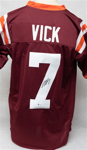 Lot of (3) Autographed College Football Jerseys w. Michael Vick, Antonio Brown and Johnny Manziel (JSA & Beckett Certs)