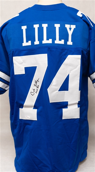 Lot of (5) Autographed NFL Jerseys w. Y.A. Tittle, Bob Lilly, Otis Anderson, and Others (JSA & Beckett Certs)