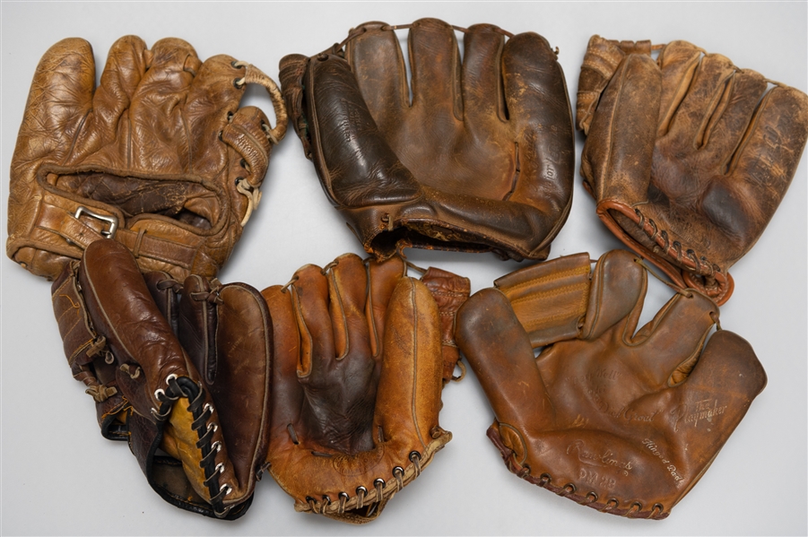 Lot of (6) Vintage Baseball gloves w. Rawlings G800 Zeke Zarilla G800