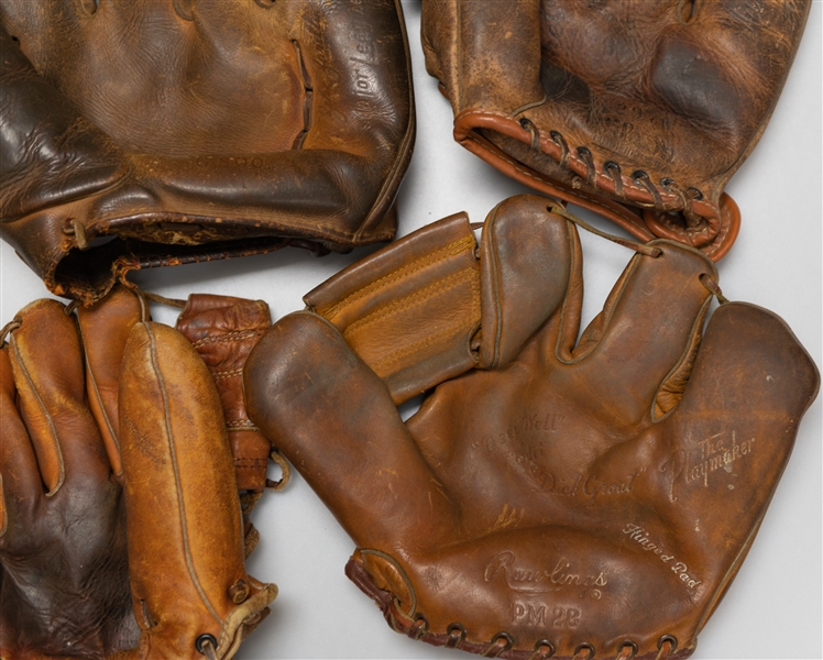 Lot of (6) Vintage Baseball gloves w. Rawlings G800 Zeke Zarilla G800