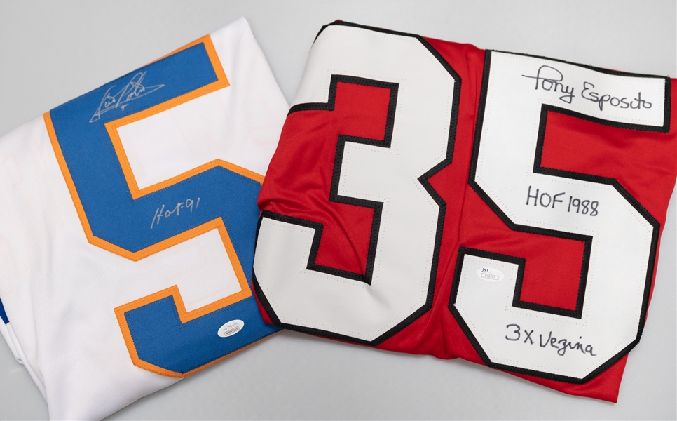 Tony Esposito & Dennis Potvin Signed Jerseys