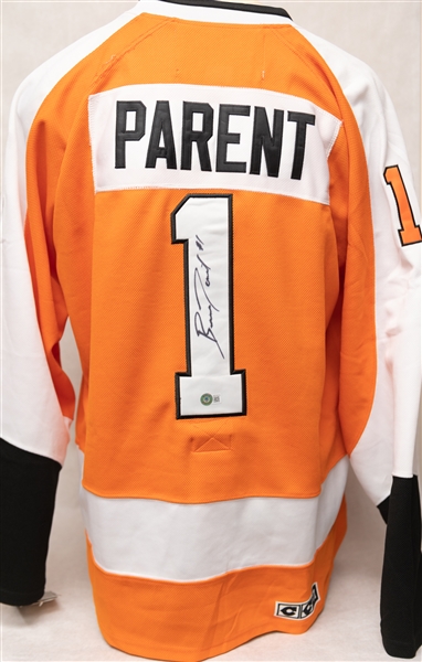 Philadelphia Flyers Signed Jersey Lot - Bernie Parent, Bob Clarke, Ron Hextall