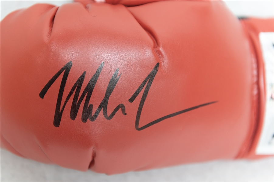 Mike Tyson Signed Everlast Boxing Glove (Fiterman Sports Sticker)