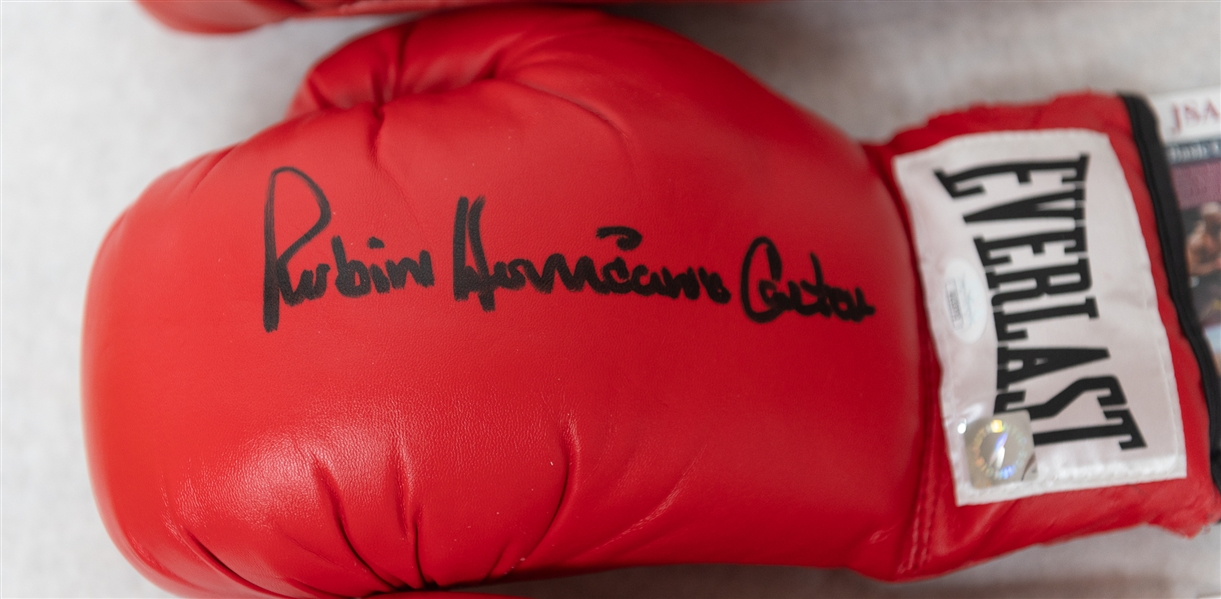 (3) Signed Boxing Gloves - Hurricane Carter (JSA), Ray  Boom Boom Mancini (JSA), Julio Cesar Chavez Sr. (JSA)