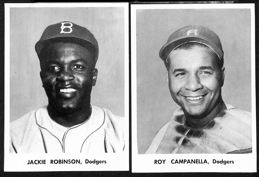 1955-1957 Brooklyn Dodgers Picture Photo Pack (12 Players) w. Jackie Robinson, Campanella, Reese, Snider, Hodges, +