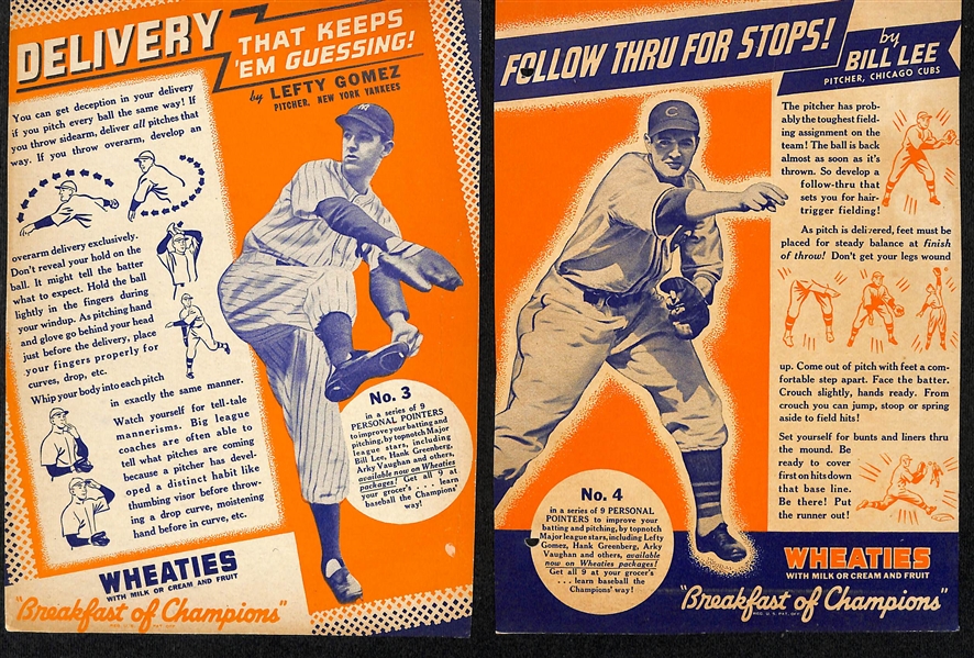 Vintage Wheaties Cards - 1952 Stan Musial, 1936 Lefty Gomez, 1936 Bill Lee