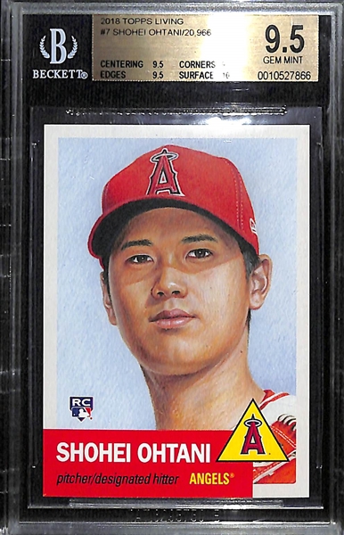 2018 Topps Living Shohei Ohtani #7 Rookie Card Graded BGS 9.5 Gem Mint